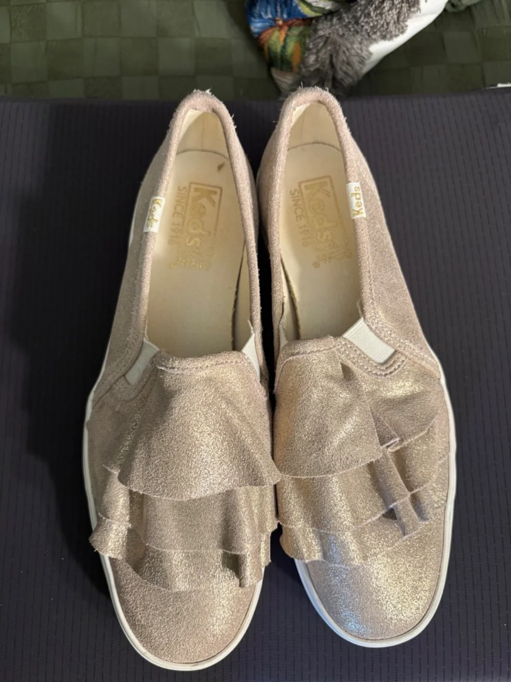 Keds Gold Ruffle Slip-on Shoes
